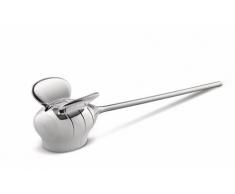 Alessi BZZZ MW67 Design Kerzenlöscher aus verchromtem Zamak, Poliert, Porzellan, Silber, Einheitsgröße