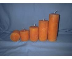Decpero 1x Rustic Zylinderkerze Sonnengelb 14 150x70mm durchgefärbt