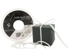 Berisfords 3501 Doppelseitiges Satinband, 30 m x 3 mm, Weiß