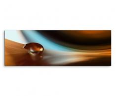 150x50cm Leinwandbild auf Keilrahmen Hintergrund abstrakt braun blau Wandbild auf Leinwand als Panorama