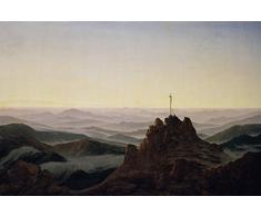 Artland Alte Meister Kunst Wandtattoo Caspar David Friedrich Bilder Romantik 40 x 60 cm Morgen im Riesengebirge Kunstdruck Klebefolie Gemälde R0NE