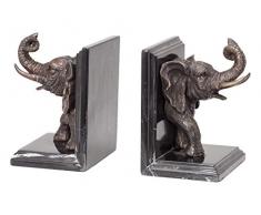 aubaho 2 Buchstützen Bronze Skulptur Figur Elefant Bronzefigur Buch bookend Bronze