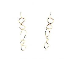 Ohrringe, verdrehte Metallfiguren, unregelmäßige Ohrhaken aus Metallring, vielseitig verwendbar, Ohrringe, Länge 7,5 cm, A