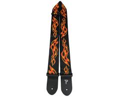 Perri s Leathers tws-6545 5 cm breit hochwertiges Schleifenband Jacquard aufgesetzte Tubular Gurtband mit Leder Enden