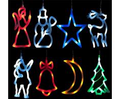 LED´s Leuchtende Weihnachtsanhänger Fensterbild Fensterdeko Weihnachts 8x LED Deko vers. Motive (Weihnachtsmann)