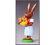 Osterhase Häsin mit Schmetterling Höhe 9 cm NEU Osterfigur Osterdekoration Erzgebirge