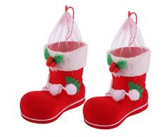 Toyvian 2 Stücke Geschenkbeutel Weihnachtsstiefel Form Nikolaussäckchen Weihnachten Säckchen Geschenksäckchen Süßigkeiten Beutel zum Befüllen Weihnachtsdeko Weihnachtsschmuck