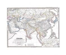 Wee Blue Coo Prints 1855 SPRUNER MAP Asia During Chang Dynasty China Tibet Poster Art Print 12x16 inch 30x40cm Karte Asien Kunstdruck