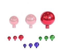 1PLUS Rosenkugeln Dekokugeln mit Unterschiedlichen Farben, Gartenkugeln für Den Garten als Schicke Gartendekoration - Deko Kugeln Glaskugeln (15 cm, Rot Kristall)