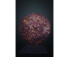 Hellum 576887 LED Rattan-Ball/Ø 34 cm / 90 LEDs warmweiß/innen & außen/Zuleitung 5 m schwarz/inkl. Außen-Transformator