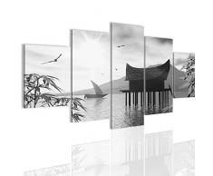 Bilder 200 x 100 cm - Feng Shui Bild - Vlies Leinwand - Kunstdrucke -Wandbild - XXL Format – mehrere Farben und Größen im Shop - Fertig Aufgespannt !!! 100% MADE IN GERMANY !!! - Wasser – Sonne 500051c