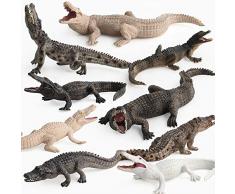 SSRSHDZW Tierfigur Spielzeug Dschungel Tiere Spielzeug Set Realistische Plastik Tier Lernspielzeug Simulation Safari Krokodil Modell Kinderdekoration Spielzeug Set 9 PCS