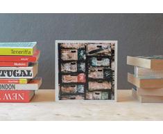 Holzkisten Stilleben handmade Foto auf Holz 13x13 Graffiti Holzbild Wandbild Holzdeko Dekoration Geschenk für ihn Geschenkidee