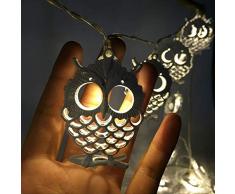 Einzigartige Metall Eule Tropf Design Lichterketten Hochzeit Weihnachtsgirlande Dekor Für Halloween 1,5 Mt 10 Led Multicolor