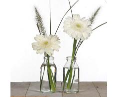 Glasflasche RUKA - 32 Stück - 10,5 cm - Glasvase - Tischvase - Klar - Tischdeko für Hochzeit, Taufe, Geburtstag, Gartenparty, Jubiläum, Kommunion, Konfirmation