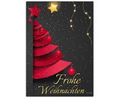 Weihnachtskarten Set (12 Stück) WEIHNACHTSBAUM - edle Premium Klappkarten - ideal privat & geschäftlich - Frohe Weihnachten Karten von BREITENWERK