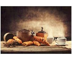 Wallario Acrylglasbild Französisches Frühstück mit Café und Croissants - 60 x 90 cm in Premium-Qualität: Brillante Farben, freischwebende Optik