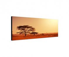 Panoramabild auf Leinwand und Keilrahmen 150x50cm Afrika Namibia Baum Abendstimmung