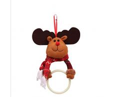 MeterMall Weihnachtsdekoration, Stoff-Serviettenring, Weihnachtsring, Heimdekoration reh / hirsch