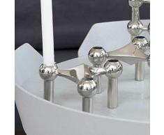 Stoff Nagel Kerzenhalter, Metall, Silber, 6,5 x 10,2 cm