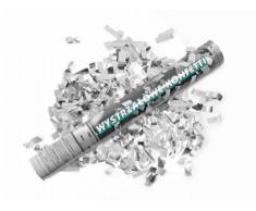 SiDeSo® Konfetti Shooter metallik Hochzeit Deko Silvester Party Feier (silber 10 Stück)