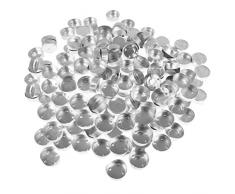 Daily Mall 200x Teelichter Aluminium Leere Kerzenschalen Behälter DIY Kerzenherstellung Form - Silber, 38 x 14 mm