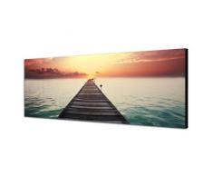 PANORAMA BILD in 150x50cm TOP Bilder! (Steg am Wasser) Wandbild xxl günstig & modern ART PRINT Wandbilder Bilder EXKLUSIVES Fotowandbild auf Leinwand und Keilrahmen Bild Leinwandbild Fotodruck modern Zeitlos Stilvoll wie ein Gemälde