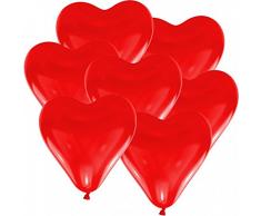 doriantrade 100 Herz Luftballons Ø 30 cm Farbe frei wählbar Herzballons Helium Luftballon (Rot)