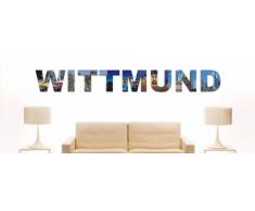 Wandtattoo farbige Wandschrift Städtename Wittmund mit Sehenswürdigkeiten 80 x 10 cm Länge