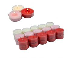 Smart-Planet® Kerzen Ambiente - 30 Stück Duftteelichter Teelichte Set Erdbeer Duft fruchtig - transparente Hülle - 4 Stunden Lange Brenndauer