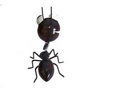 Dekofigur Metall Ameise Braun mit Magnetfuß