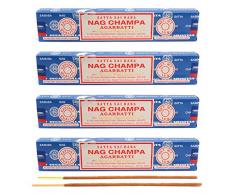 aqasha Satya Sai Baba Nag-Champa Agarbatti | 48 Sticks | 20 cm | Brenndauer 45 min. | Räucher-Stäbchen-Set | Masala Indische Gewürz-Mischung | Incense