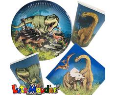 37-TLG. Party-Set * Dinosaurier & T-REX * mit Teller, Becher, Servietten und Deko für Kindergeburtstag und Mottoparty von Lutz Mauder | Kinder lieben Diese Dinos zum Geburtstag und Motto-Party
