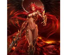 Lamlzzoo DIY Ölgemälde Kit, Spiel CG Zeichentrickfigur sexy Frau malen nach Zahlen Kit für Kinder und Erwachsene für Wohnzimmer Schlafzimmer Küche