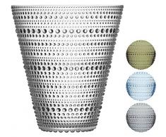 Iittala Kastehelmi Deko Vase, Glas, Moosgrün 15,4 cm