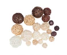 Supvox 21 Stücke Rattankugeln Rattan Dekokugeln Stroh Wicker Rattan Ball Kugeln Hochzeit Tischdeko Party Hängedeko Aromatherapie Duft Kaninchen Vogel Papagei Kauspielzeug