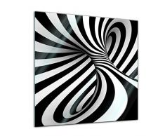 Bilderdepot24 Glasbild Abstrakte 3D Spirale 30x30 cm - Deko Glas - brilliante Farben, inkl. Aufhängung
