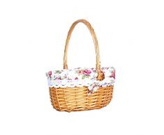 CHINABOS Hochwertiger Weidenkorb-exquisiter handgewebter leerer ovaler Osterkorb mit Griff für Eierlikör Picknickküchenkorb zum Pflücken von Früchten Hochzeit,Honey Color Trumpet