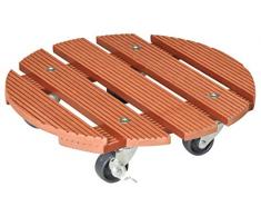 WAGNER Pflanzenroller WPC Ø 29 cm I Pflanzenroller & Blumenroller für Außenbereich + Innenbereich, Terracotta I Kübelroller Wood Plastic Composite mit 2 Feststellern I Tragkraft 100kg – 20053501