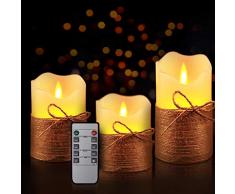 Fernbedienung Timer LED elektronisches Kerzenlicht, LED Flammenlose Kerzen,Wiederaufladbare Kerzen, elektrische Kerze Lichter Batterie Dekoration für Halloween, Weihnachtsbaum (Weiß)