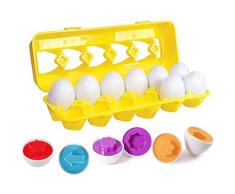 Neusky Magic Karula Ostereier-Farb und Formen Set, 12 Eier in 6 Farben Match Egg Set(Mit Form, 12)
