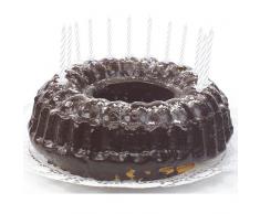 24 Geburtstagskerzen 6cm mit Halter weiß