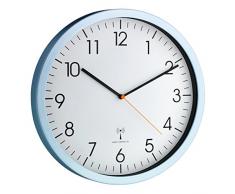 TFA Dostmann Wanduhr, Aluminium, Glas, Hellblau