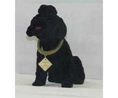 RAKSO Wackel Figur Hund Pudel schwarz Wackelfigur H 20,5 cm groß Dekofigur mit Wackelkopf