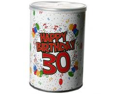 KULTFAKTOR GmbH Geschenk-Dose Happy Birthday 30 Geschenkidee bunt 11x7,5cm Einheitsgröße