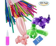 Modellierung Ballons Kit, Diealles 200pcs Luftballons Bunt Magic Modellierballons mit 1 Ballonpump für Feiern Geburtstage Clowns Veranstaltungen Dekoration
