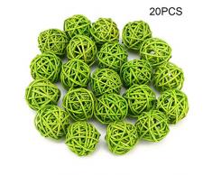 Aufee Rattan Ball, ungiftig Party dekorative Kunsthandwerk Rattan Balls dekorativ, Rattan Balls, für Gartenhochzeit(Yellow)