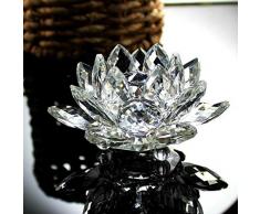 Xshuai Wohnaccessoires Lotus Kristall Glas Figur Briefbeschwerer Ornament Feng Shui Dekor Kollektion Mode neu (mehrfarbig) (A)