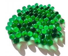 FAIRY TAIL & GLITZER FEE Glasmurmeln Grün Klar ca. 95 Murmeln 16mm Glas-Kugeln Murmel Vasen-Füllungen transparent Murmeln Dekoschalen Murmelspiel Glas