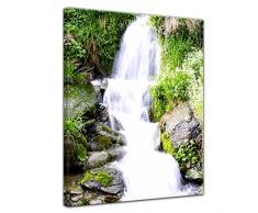 Bilderdepot24 Kunstdruck - Kleiner Wasserfall - Bild auf Leinwand - 50x70 cm 1 teilig - Leinwandbilder - Bilder als Leinwanddruck - Wandbild Landschaften - Natur - Bachlauf